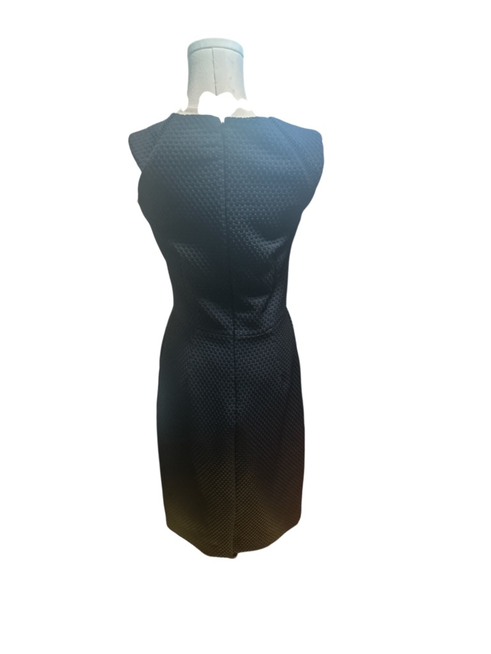J.Crew Portfolio Navy Textured Sheath Dress Sz 2 Tall Sleeveless Career MIDI - Picture 4 of 10